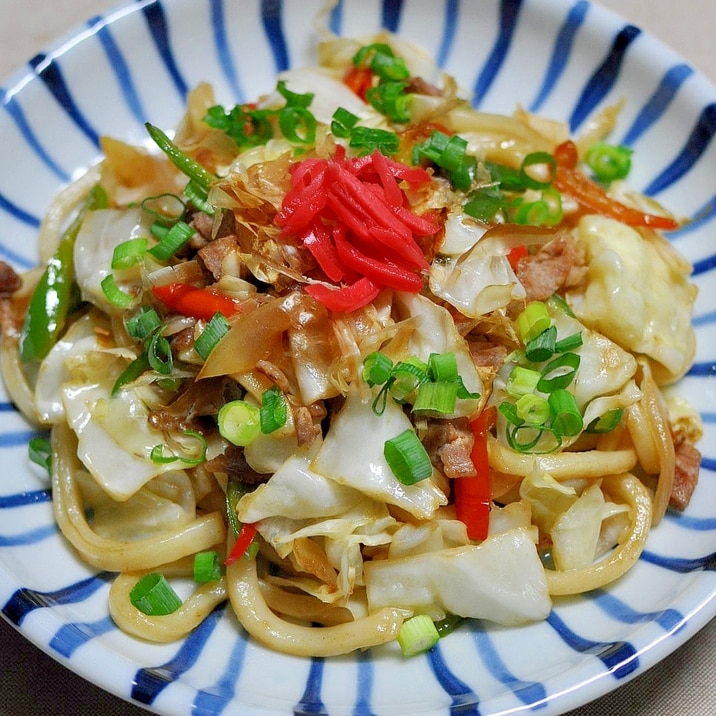 ぽん酢で作る焼きうどん